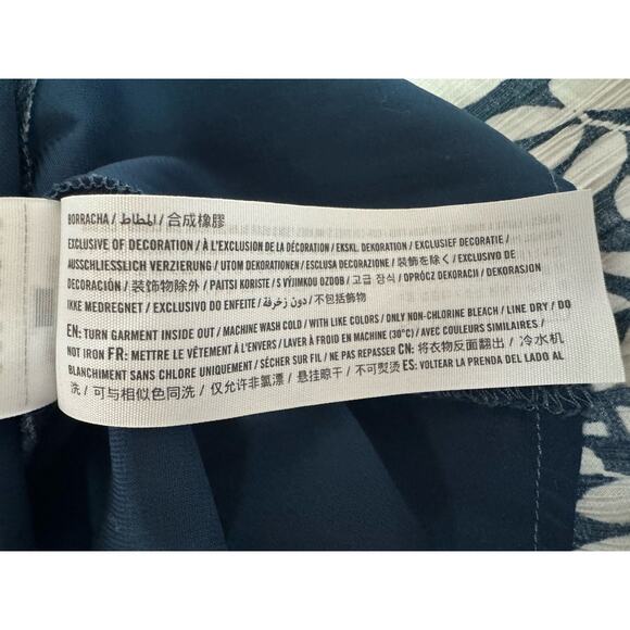 Y2K A&F Floral Midi Dress Smocked Ruffle Blue Boho Romantic Cottagecore Sz SP - Picture 9 of 11